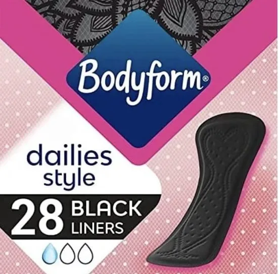Bodyform Black Normal Pantyliners - 4 Packs van 28 voor Dagelijks Comfort