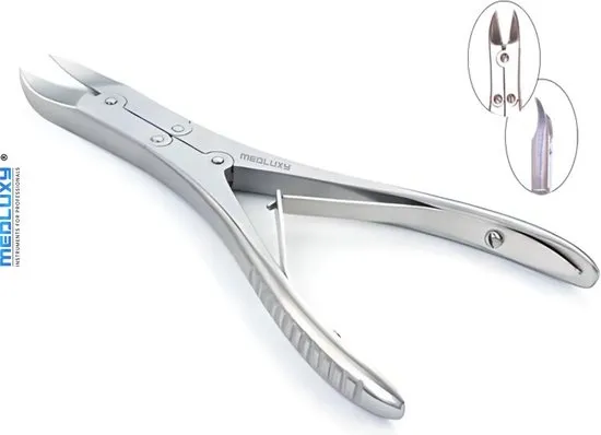 MEDLUXY® Pro - Nageltang - Heavy Duty - Holle Gebogen Bek - Dubbele Scharnier (dubbele overbrenging) - 16 cm - 20 mm - Anti-slip greep - MP0439 (nagelknipper)