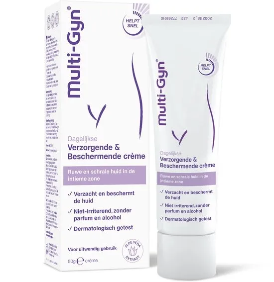 Multi-Gyn CalmingCream Verzorgende & Beschermende crème 50 g - Intieme verzorging voor directe verlichting van jeuk en irritatie, Vaginale crème voor kalmerend effect, tegen droge huid, klinisch bewezen, voor dagelijks en uitwendig gebruik
