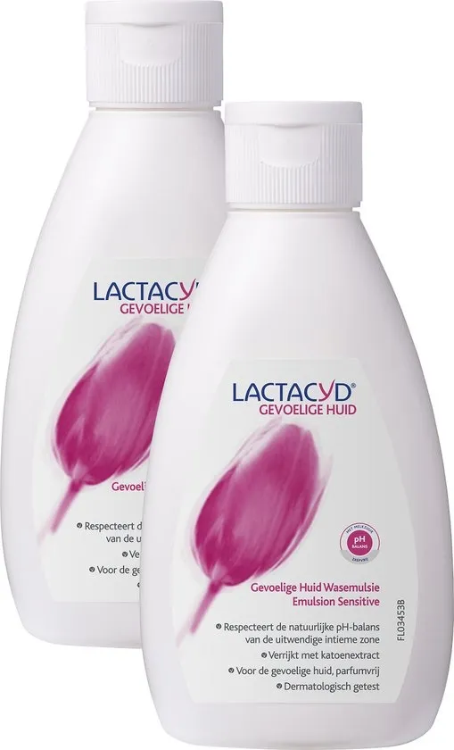 Lactacyd Gevoelige huid - 2 x 200 ml - Wasemulsie intieme hygiÃ«ne - Intiemverzorging