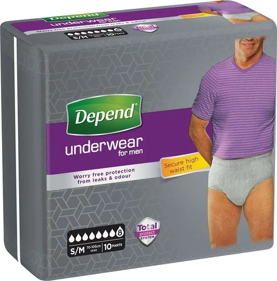 Depend Pants men super maat S/M 10 Stuks