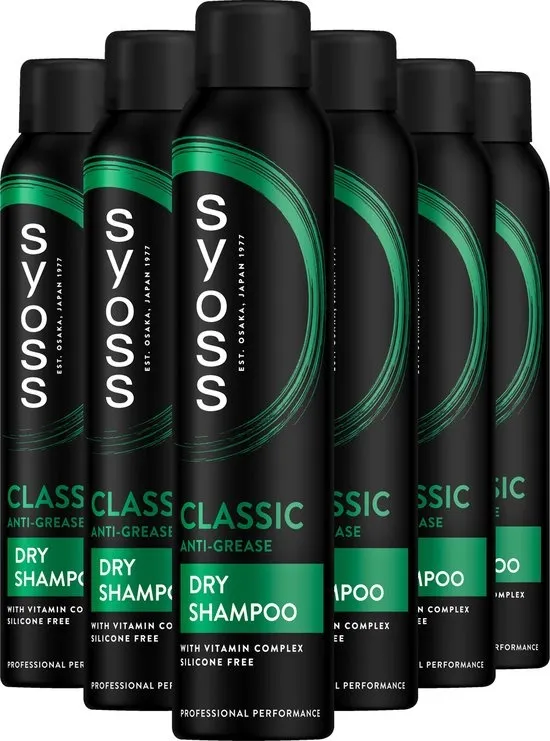 Syoss Anti-Grease - Droogshampoo - Langdurige Frisheid - Zuivert en Verfrist - Versterkt Je Haarstructuur - Voordeelverpakking - 6x200 ml
