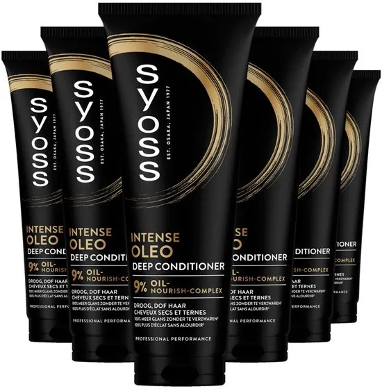 Syoss Oleo - Conditioner - Zacht en Makkelijk Doorkambaar - Pluiscontrole - Glans - Droog en Dof Haar - Voordeelverpakking - 6x250 ml