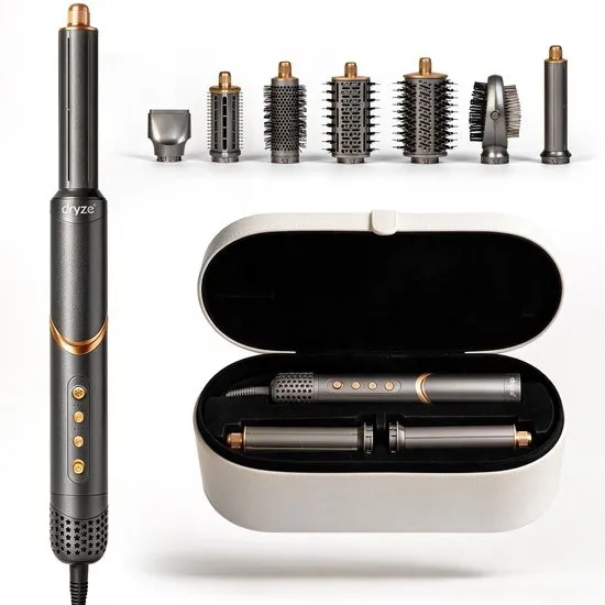 Dryze® ProFlex Airstyler - 8 in 1 Multistyler - Föhnborstel - Krultang - Krulborstel - Stijlborstel - Hairwrap - Föhn - Incl Coldshot + Opbergcase