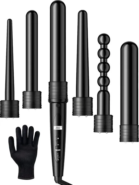 VAIVE Krultang met 6 Opzetstukken - Haarkruller - Krultangen - Curling iron - 32mm - 19 mm - 25mm