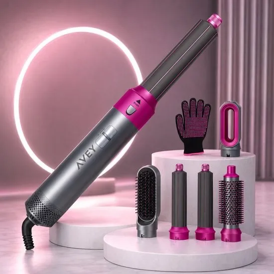 AVEY® Airstyler 5 in 1 Multi Styler Föhnborstel SET - Föhn - Hairwrap - Krultang – TikTok - V3 Vernieuwde ION-Technologie