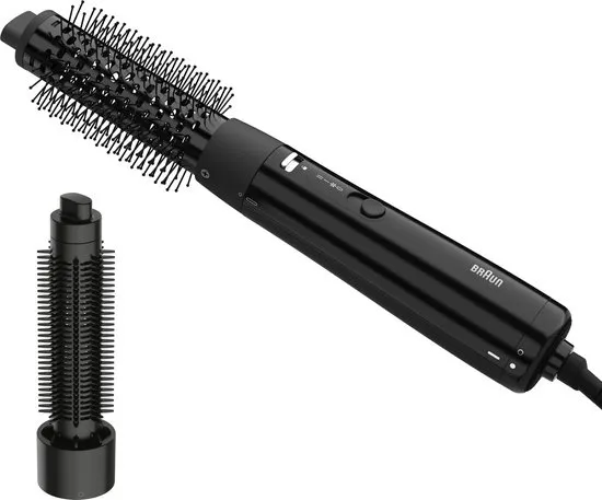 Braun AS1.5 BRAS150E Föhnborstel - 2 Verwisselbare Opzetstukken - 32mm Thermische Borstel - 25mm Harde Borstel - 3 Temperaturen / Snelheden - Perfect voor korter haar -300W