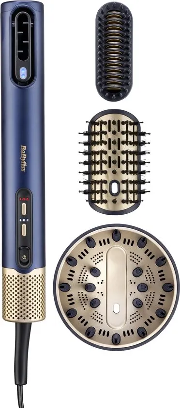 BaByliss 4-in-1 Wet to Dry Air Wand Föhn - Drogen / Stylen / Volume / Krullen - High Speed Digitale Haardroger (123km/h) - Multifunctionele Föhn met Diffuser - P1334E