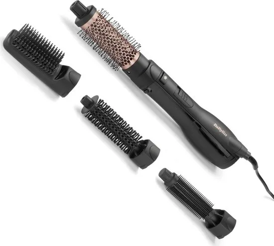 BaByliss Smooth Finish 1000 Föhnborstel - 1200W [Airstyler] - Multistyler met 4 opzetstukken - Ionisch - Coolshot - 3 warme standen - Krulborstel - AS122E