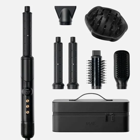 MAE® Airstyler PRO II + Diffuser - krultang 6 in 1 Multistyler Föhn - Haarstyler - Krulborstel en Stijlborstel