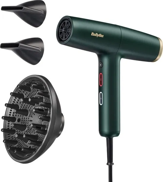 BaByliss Air Power Pro Föhn - 200 km/u blaassnelheid - Föhn met diffuser - Stil/Krachtig/Effectief - Salonwaardige resultaten - D6555DE