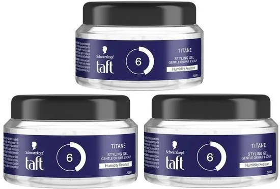 Taft - Titane Styling Gel - Haargel - 3 x 250 ml Voordeelverpakking