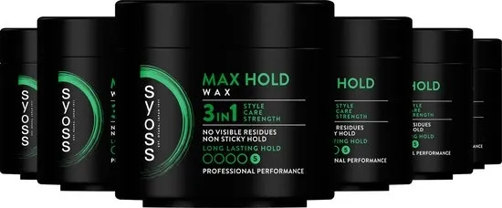 Syoss Max Hold - Styling Wax - Styling, Verzorging en Herstel - Zacht en Soepel - Natuurlijk Glans - Langer Haartypes - Voordeelverpakking - 6x150 ml