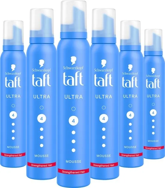 Taft Ultra Strong - Haarstyling - Haarmousse - Sterke Fixatie - Voordeelverpakking - 6x 200ml
