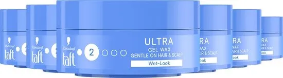 Taft - Ultra Gel-Wax Structure - Haarstyling - Haarwax - Wet-look Effect - Voordeelverpakking - 6x 75ml