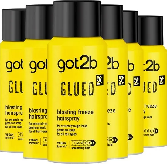 Got2b Glued Hairspray Mini - Haarstyling - Haarspray - Ultra-sterke Fixatie - 72u Hold - Voordeelverpakking - 6x 100ml
