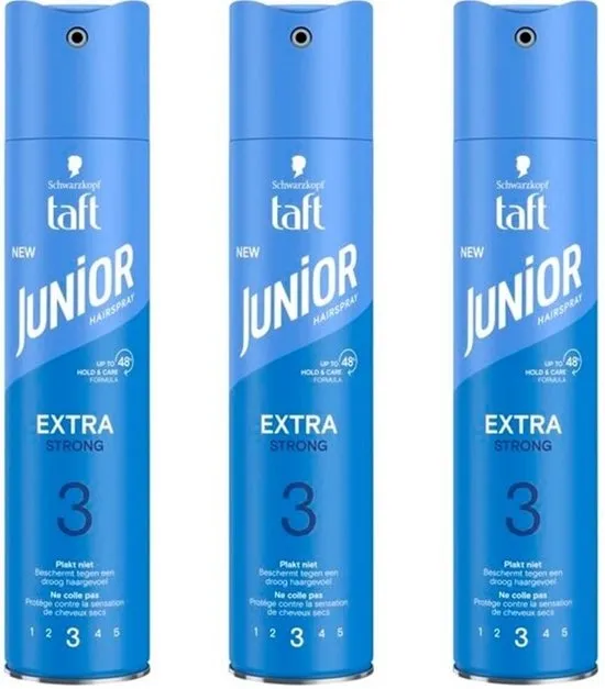 Taft Junior Haarlak - Extra Strong - 3 x 250 ml