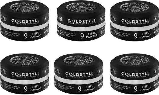 Gold Style 09 Fibre Pomade - Haar Wax Mannen - 6 Stuks 900ML