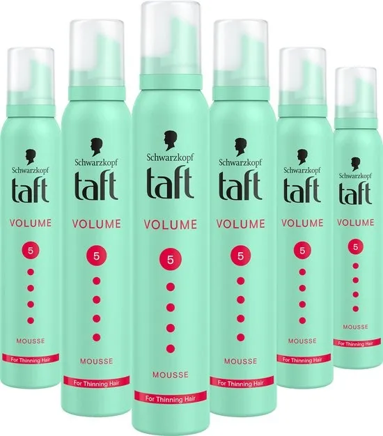 Taft Volume Mega Strong - Haarstyling - Haarmousse - Sterke Fixatie - Voordeelverpakking - 6x 200 ml