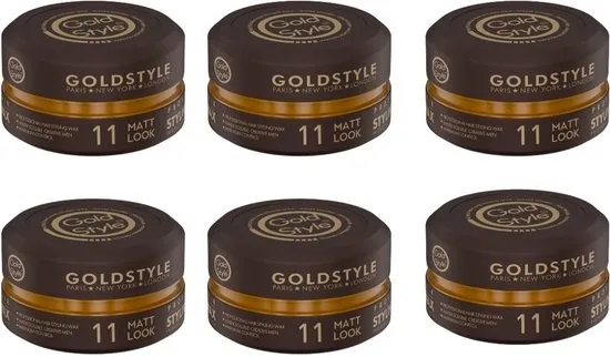 Gold Style Matt Look 11 Styling Wax - Haar Wax Mannen - 6 Stuks 900ML