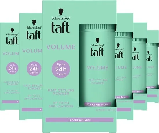 Taft Volume Styling Powder – Volume Poeder voor Haar – Directe Root Lift & Textuur – Ultra Licht – Onzichtbare Finish – Plakt Niet – Voordeelverpakking – 6x10 g