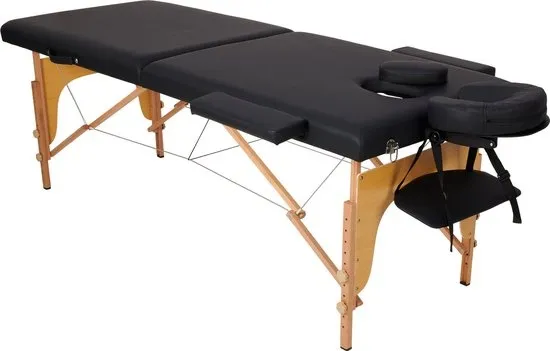 Brixy Massagetafel - Inklapbaar - 250KG Draagvermogen - 8 Hoogtestanden - Incl. Opbergtas - Behandeltafel - Zwart