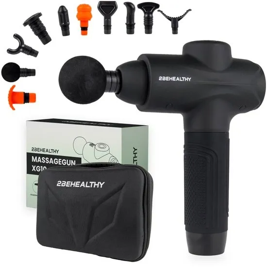 2BEHEALTHY Massage Gun Professioneel XG10 - Incl. 10 Opzetstukken - Massage Pistool - Massage Apparaat - Massagegun - Spier Massage - Spieren & Gewrichten