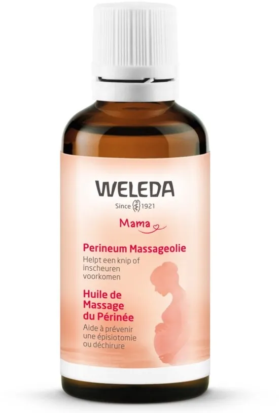 WELEDA Perineum Massageolie - Verzachtende Amandelolie - Verbetert Huidelasticiteit - Helpt knip en inscheuren voorkomen - 100% Natuurlijke Ingrediënten - 50ml