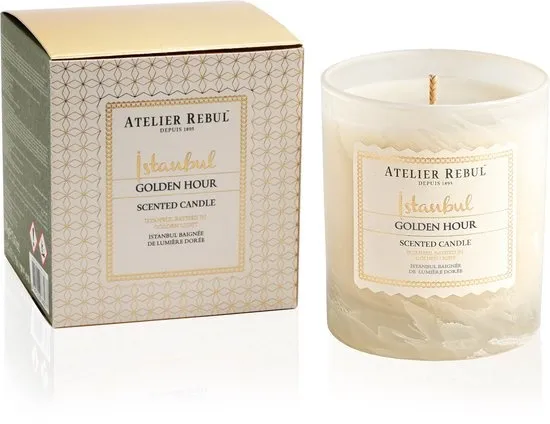 Atelier Rebul Istanbul Golden Hour - Geurkaars (210g) - 45 Branduren - Sojawas - Gourmand & Oriëntaalse Geur