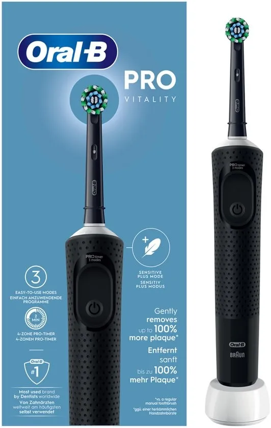 Oral-B Vitality Pro - Zwart - Elektrische Tandenborstel - Ontworpen Door Braun