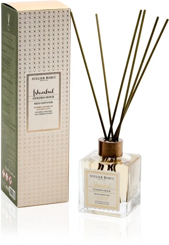 Atelier Rebul Istanbul Golden Hour Geurstokjes (120ml) - Gourmand & Orientaalse Kamergeur - Heerlijke Geurverspreider