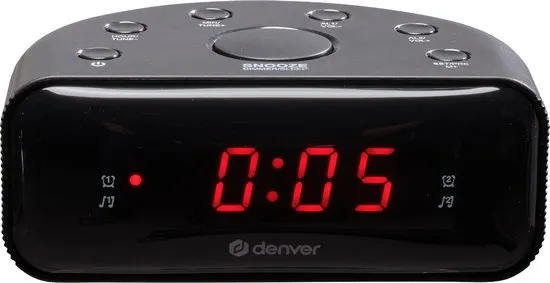 Denver Wekkerradio - Snooze / Slaap Functie - Digitale Wekker - FM Radio - Dual Alarm - CR430 - Zwart