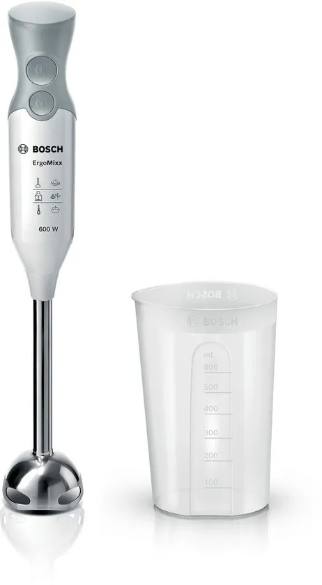 Bosch MSM66110 ErgoMixx - Staafmixer - 600W - Inclusief maatbeker - Wit/Grijs
