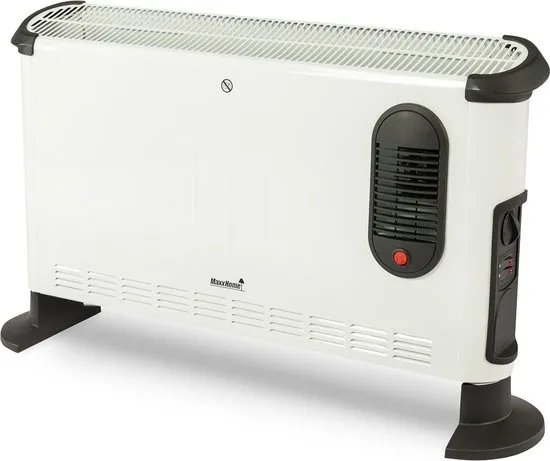 MaxxHome Convectorkachel met turboventilator, elektrische verwarming, elektrische kachel, radiator met drie warmtestanden voor ruimtes tot 75 m³, voor binnen, thermostaat 3000 Watt