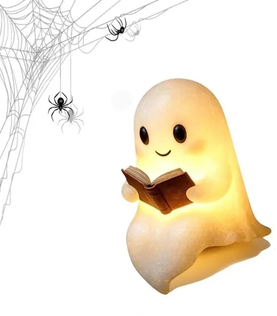 Boekenlamp Spook - Schattige spookleeslamp - Halloween Schattige Spookleeslamp - Spook Leeslampje - Halloween Decoratie - geestleesboeklamp - Ghosts leeslamp
