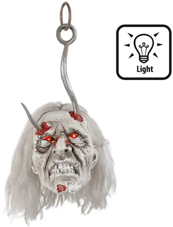 Boland - LED decoratie Hoofd zombie - Horror - Decoratie - Halloween - Spookhuis - Licht