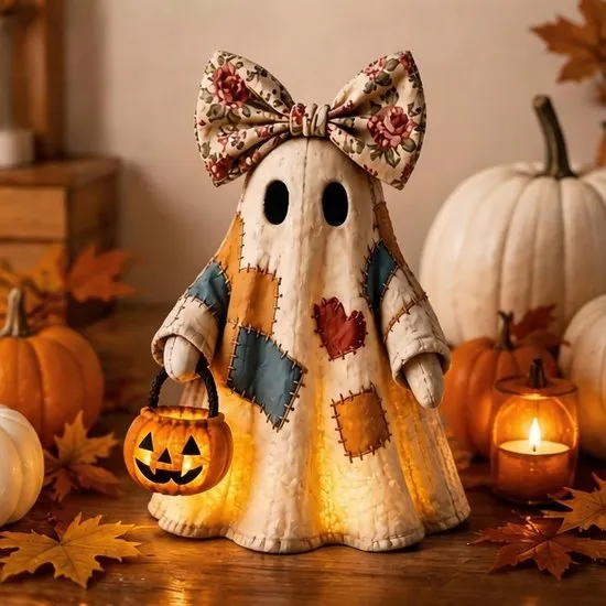 Schattige spookleeslamp - 10 cm - Halloween Decoratie - Spookleesboeklamp - Herfst Decoratie - Spookleeslamp - Spookleesboeklamp - Spookdecoratie - Halloween Versiering Tuin & Feest - Voor tafel, slaapkamer, kantoor, open haard