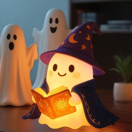 Schattige Spookleeslamp,SPookleeslamp 15cm,Spooklamp,3D LED Spookbeeld Nachtlampje,Halloween Spooklamp,voor Carnaval,Mardi Gras,Themafeest,Halloween