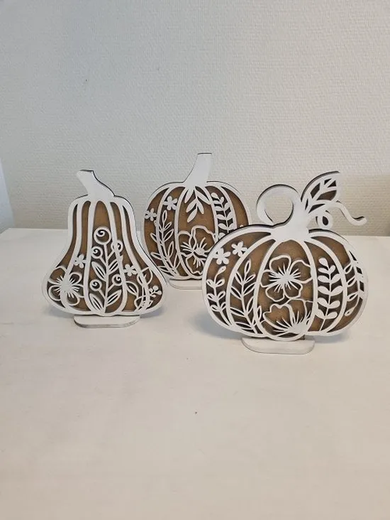 Halloween set van 3 decoratieve pompoenen