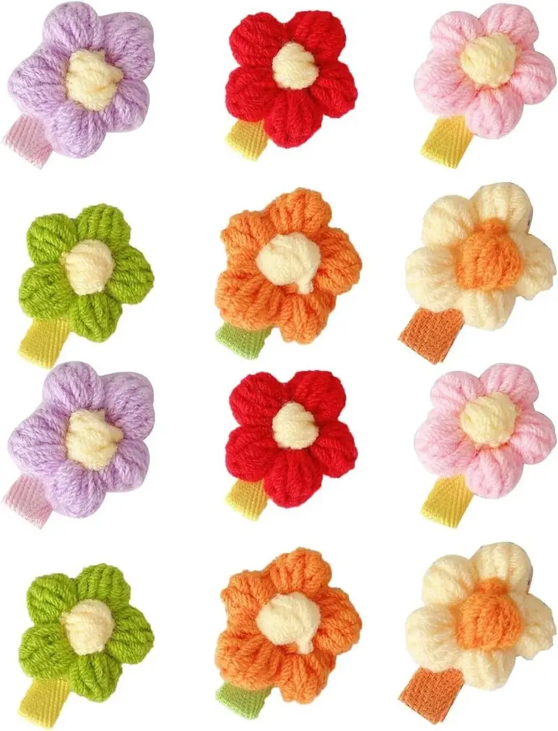 Allecto Plus - Set van 12 Haarstrikken in Diverse Kleuren voor Pasgeboren Meisjes - Haarspelden met Strik en Alligatorclip - Haaraccessoires met Volledige Band