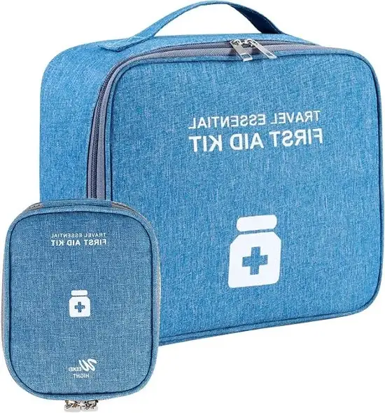 EHBO-tas Mini-Overlevingsdoos - Waterdichte Hoge Capaciteit Medicijntas voor Reizen, Thuis, Kantoor en Outdoor Camping - Lichtblauw