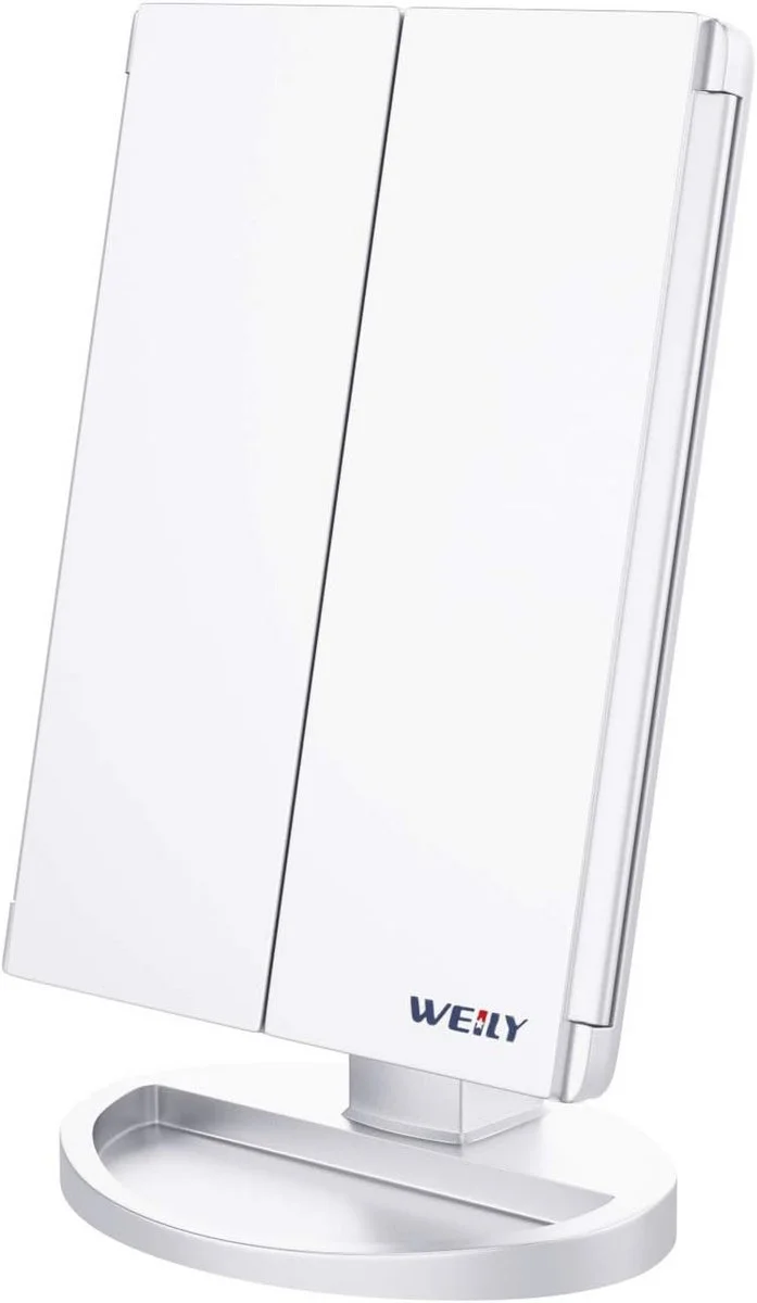 Make-upspiegel met LED-verlichting en Draaibaar ontwerp - Verstelbare 3-delige Spiegel