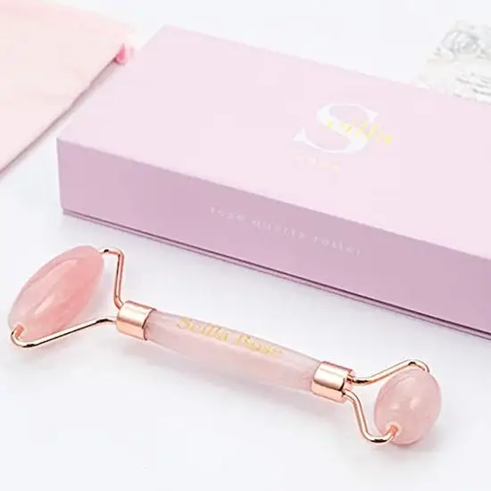 Natuurlijke Gezichtsmassager voor Compacte Verzorging | Anti-Aging Rozenkwarts Roller Cadeauset