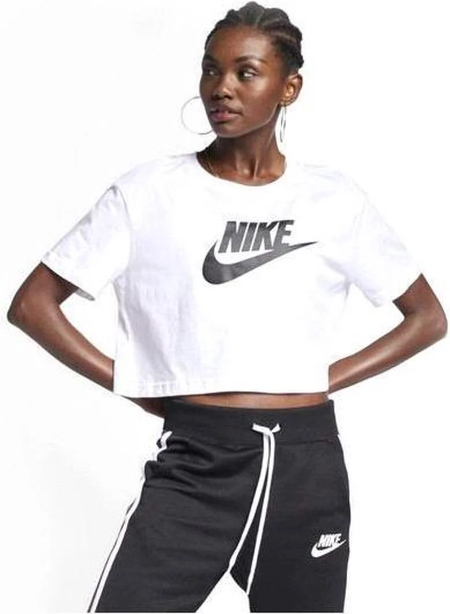 Nike Sportswear Essential Cropped Icon Futura T-Shirt Dames - Maat M | Stijlvol en Comfortabel voor Sport en Vrije Tijd