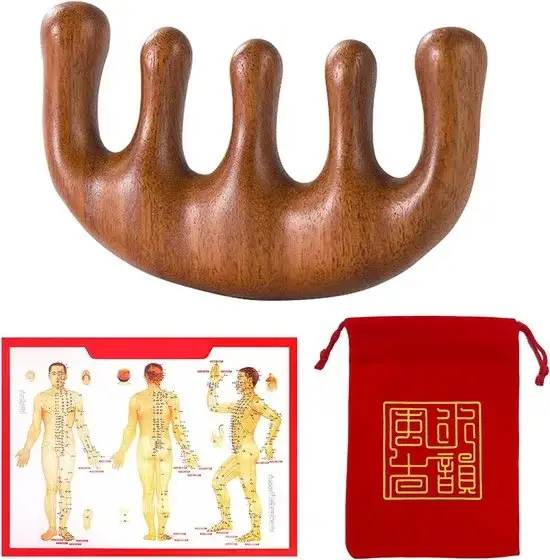 Sandelhout Scalp Massager met Massage Kam voor Ontspanning - Verzorging voor Hoofdhuid en Haar